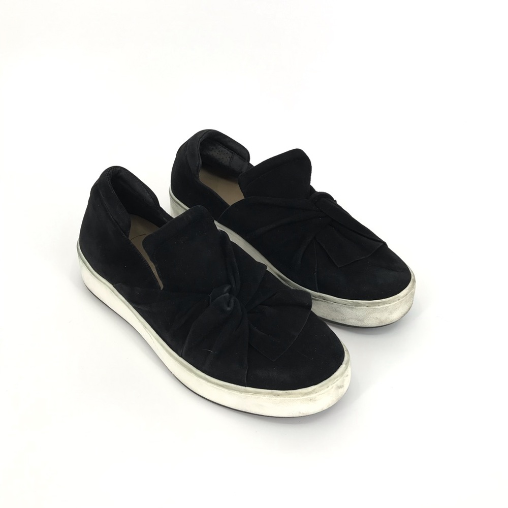 Donald Pliner Suede Sneaker Slip On Black